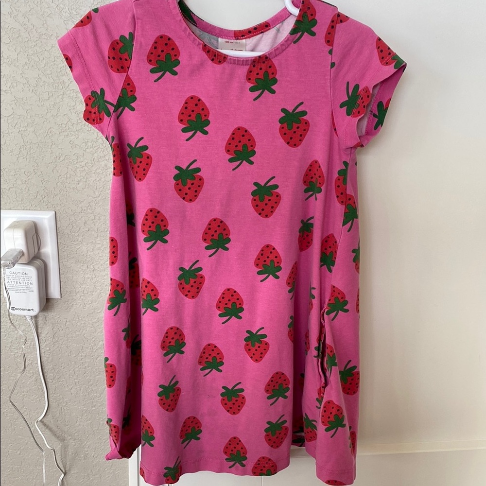 Pink Strawberry Print Dress